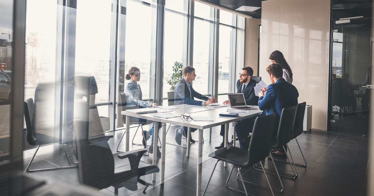 Corporate business team and manager in a meeting