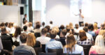 Speaker giving a talk in conference hall at business event