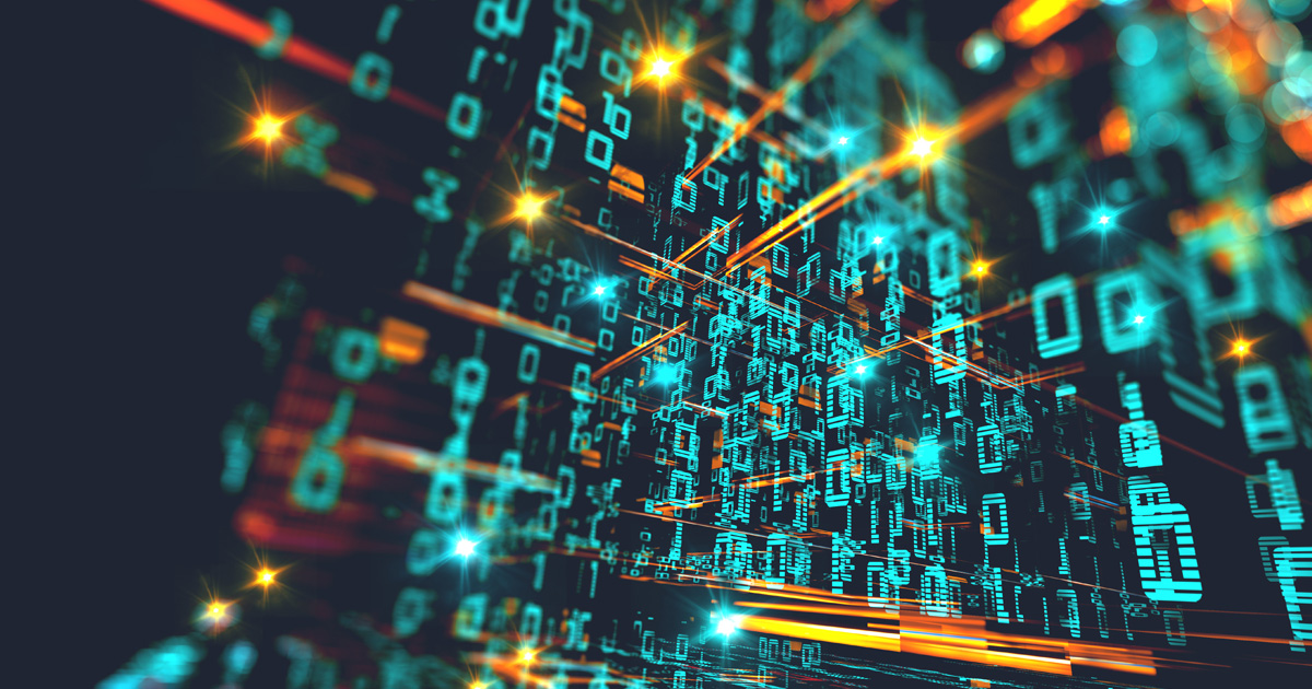Wallpaper of binary code concept pattern and big data structure