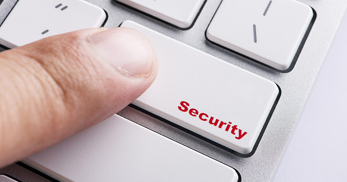 Close up white keyboard button conceptual-security