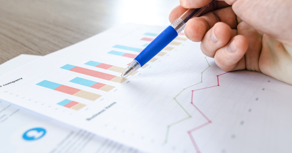 Chart close up data desk
