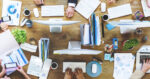 Group of business people working in the office concept